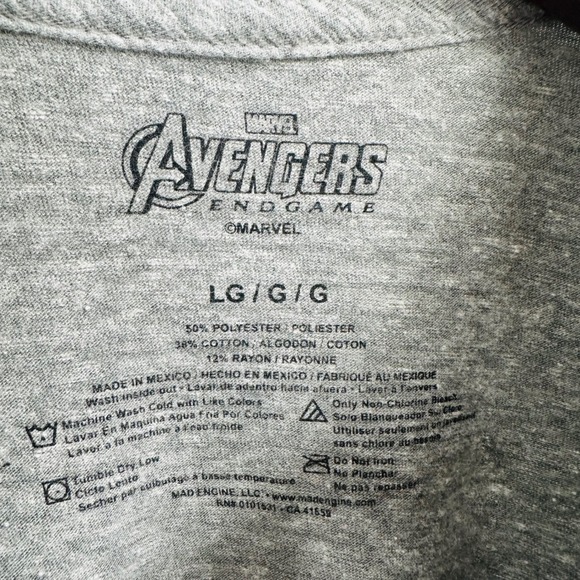 Marvel‎ Avengers Endgame Iron Man Graphic Tee T-Shirt Gray Large - Picture 3 of 8